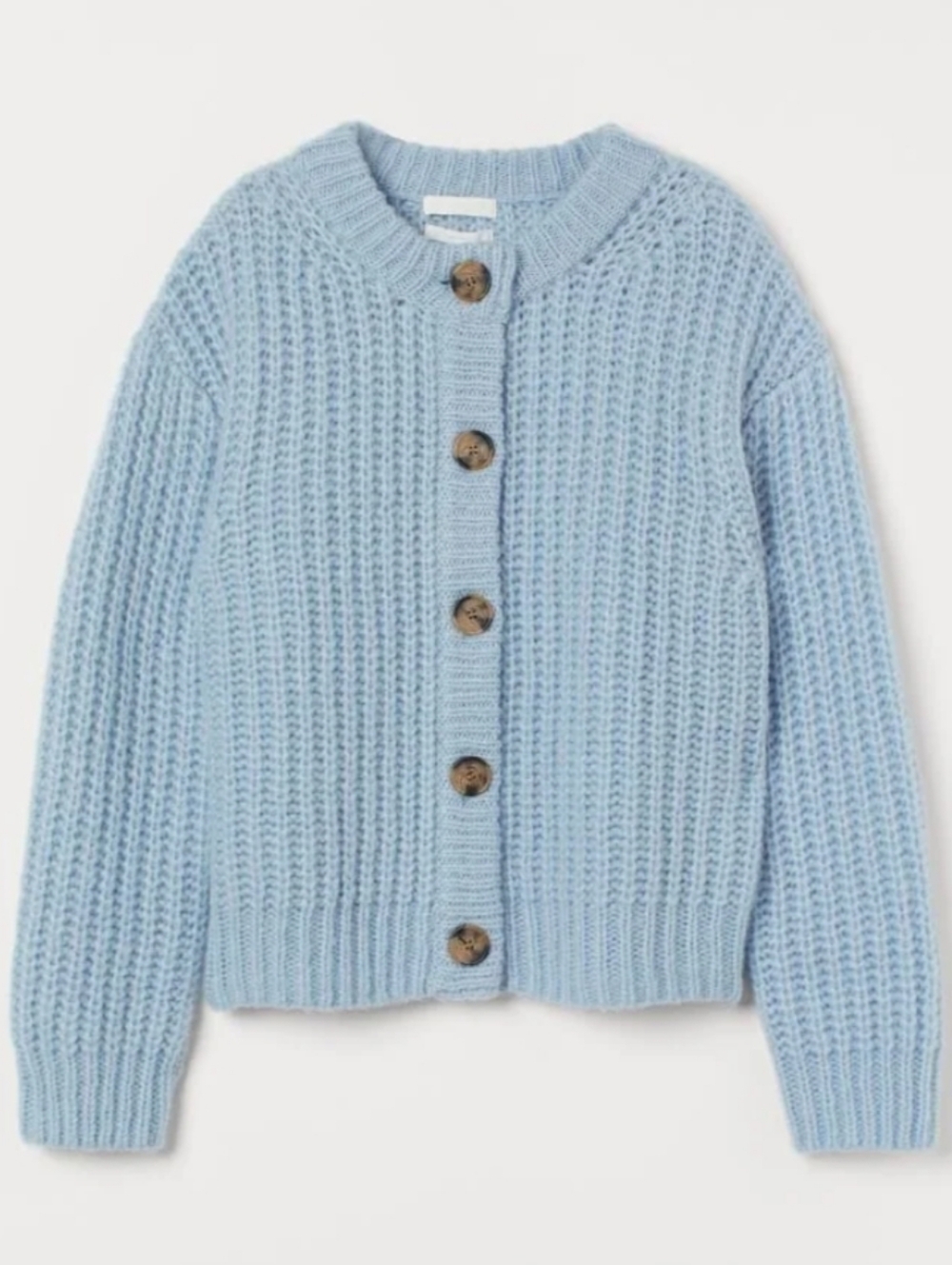 New Without Tags H&M Blue Wool Button Up Cardigan